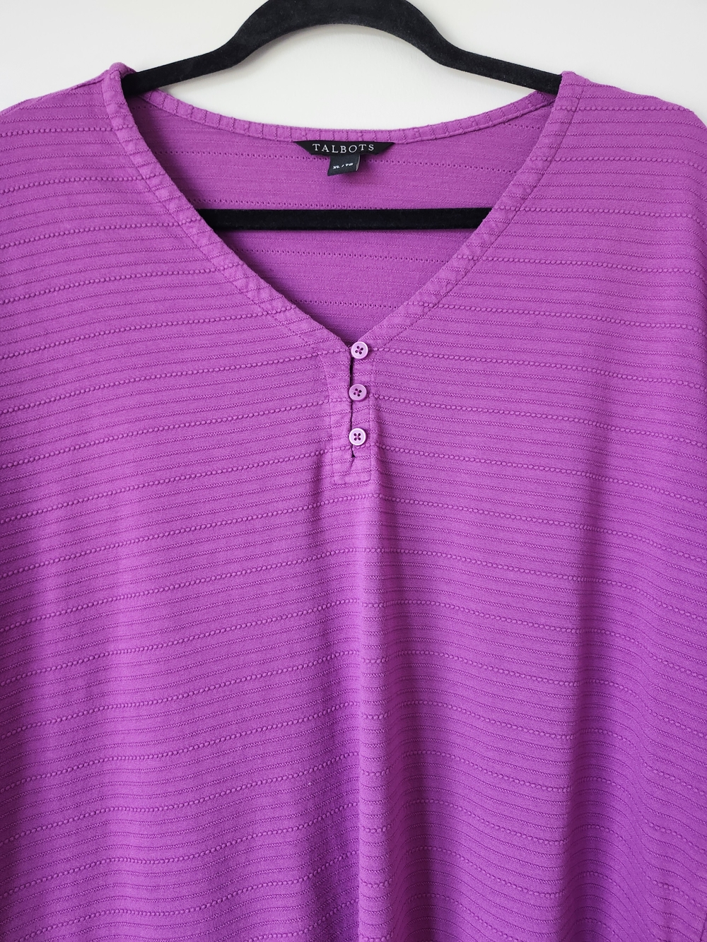 Talbots Magenta Short-Sleeve V-Neck Top - Picture 5 of 8